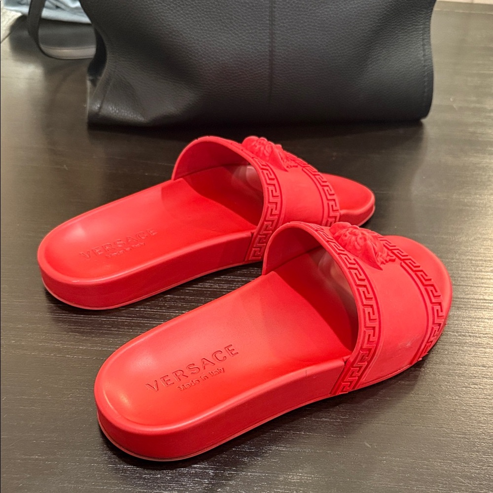 Versace Bold Red Slide Sandals